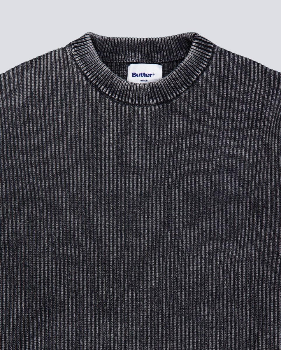 Jersey Butter Goods Bleach Knit Sweater Negro Unisex - Image 2