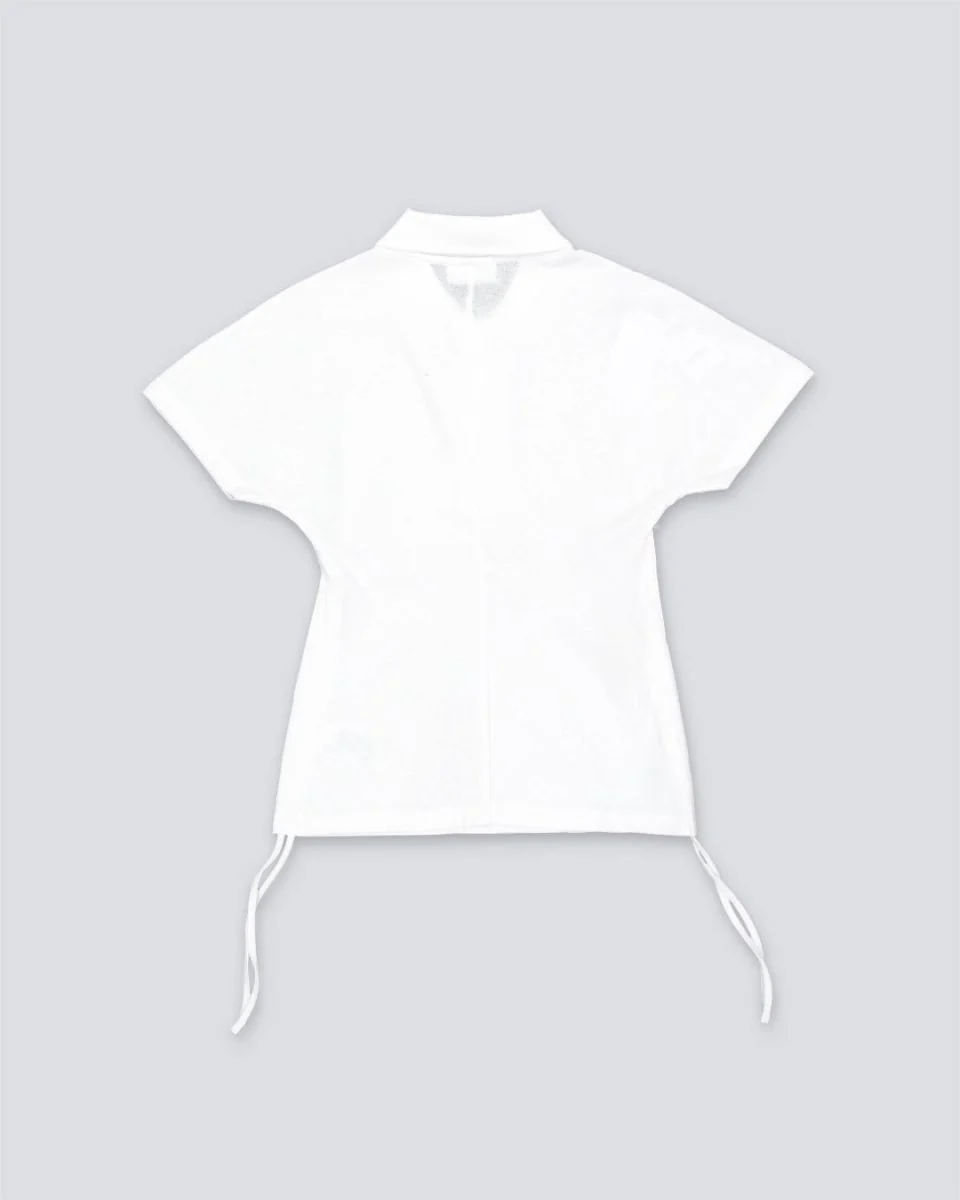 Polo Lacoste Slim Fit de Piqué Ajustable Blanco Mujer - Image 2