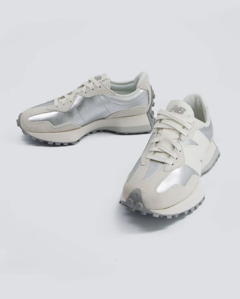 New Balance WS327 Blanco y Plata Mujer - Image 6