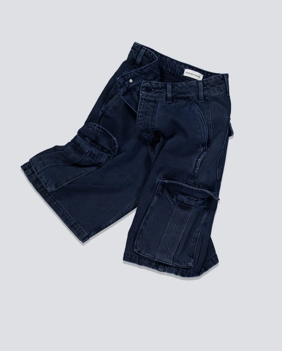 Pantalón Corto Edmmond Studios Cargo Short Azul Hombre - Image 5