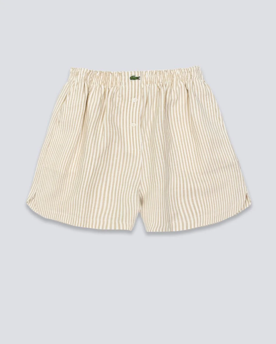 Pantalón Corto Lacoste Beige Blanco Mujer