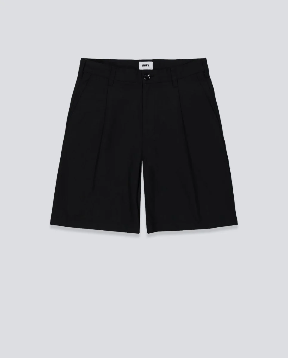 Pantalón Corto Obey Dean Pleated Negro Hombre