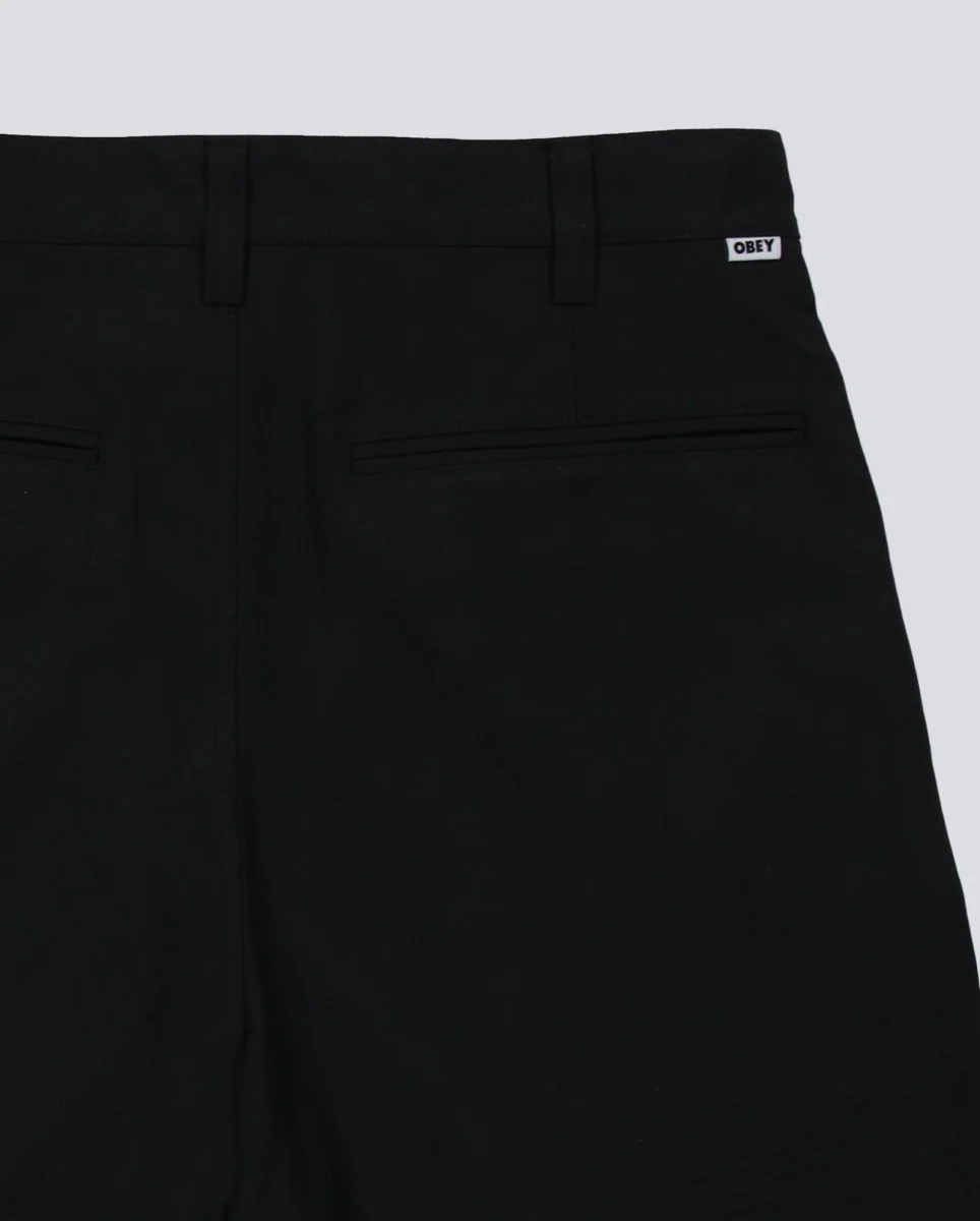 Pantalón Corto Obey Dean Pleated Negro Hombre - Image 6