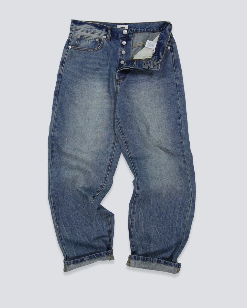 Pantalón Obey Class Baggy Vintage Denim Azul Hombre - Image 2