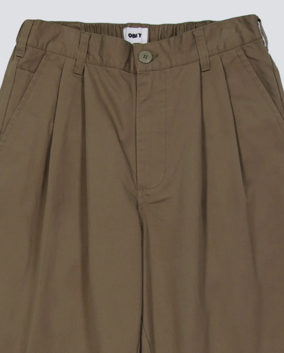 Pantalón Obey Foster Pleated Verde Hombre - Image 4