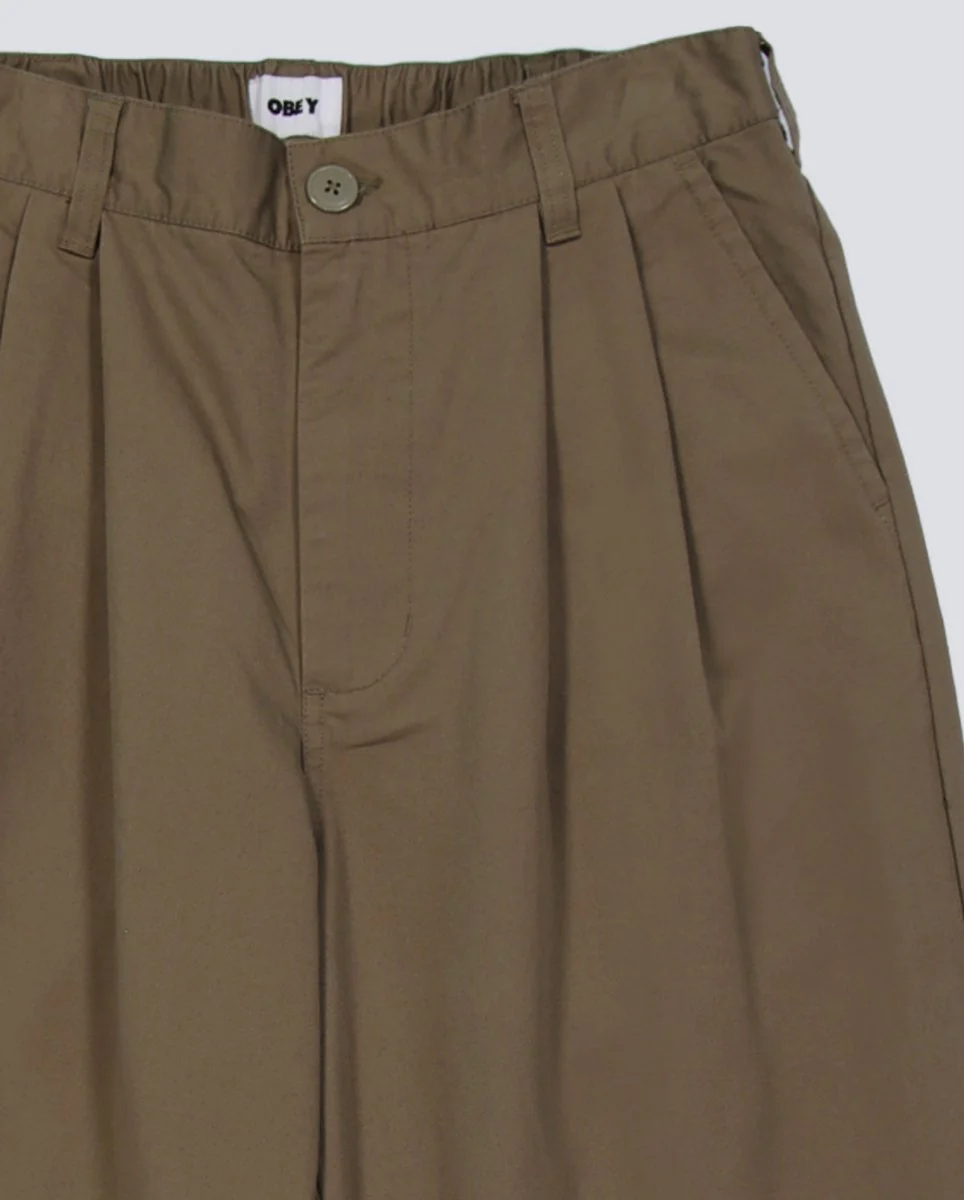 Pantalón Obey Foster Pleated Verde Hombre - Image 6