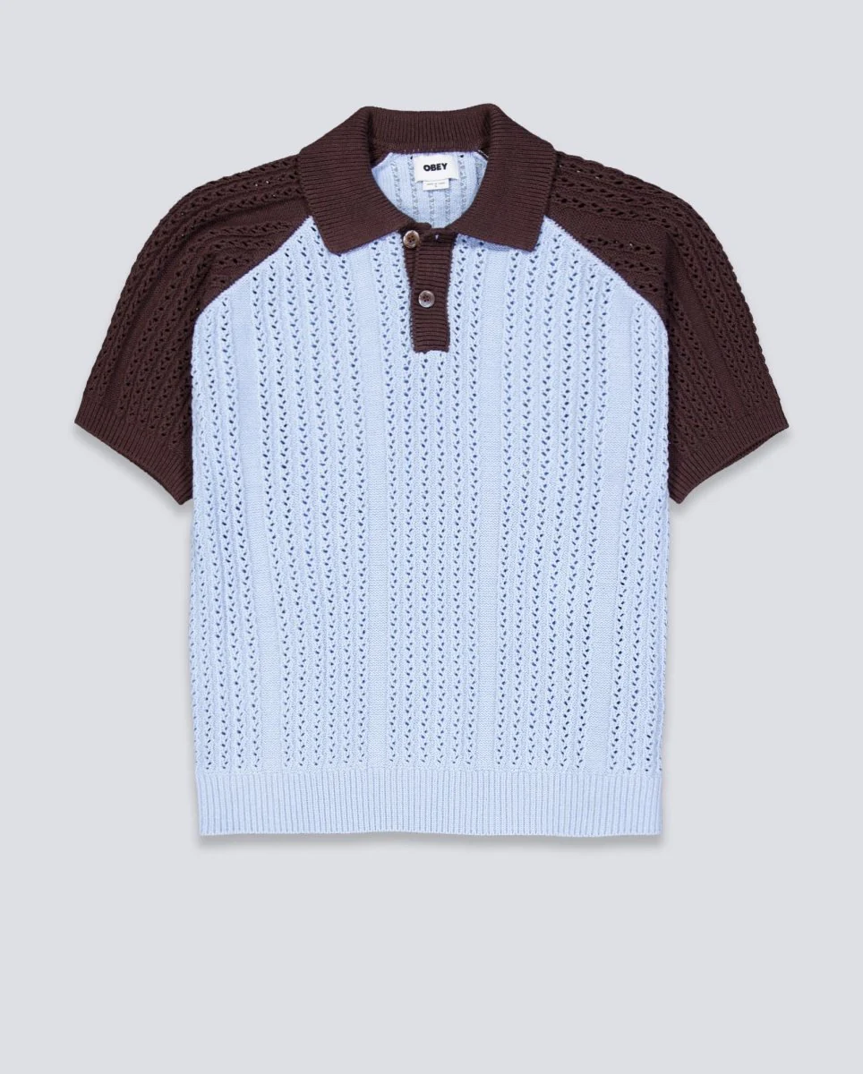 Polo Obey Abel Azul Y Marrón Hombre