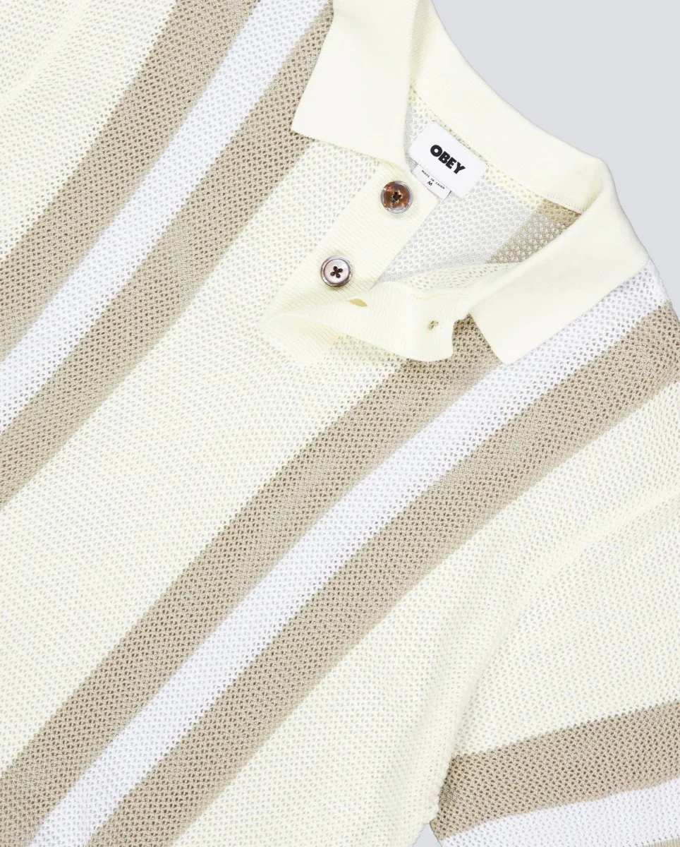 Polo Obey Seth Blanco Y Beige Hombre - Image 5