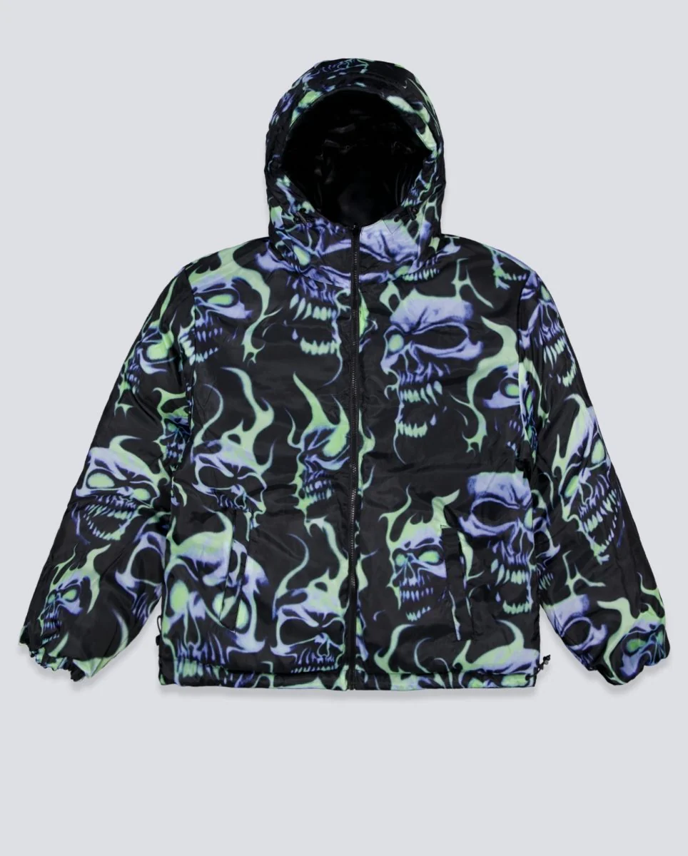 Puffer Wasted Paris Skull Negra Reversible Unisex - Image 3