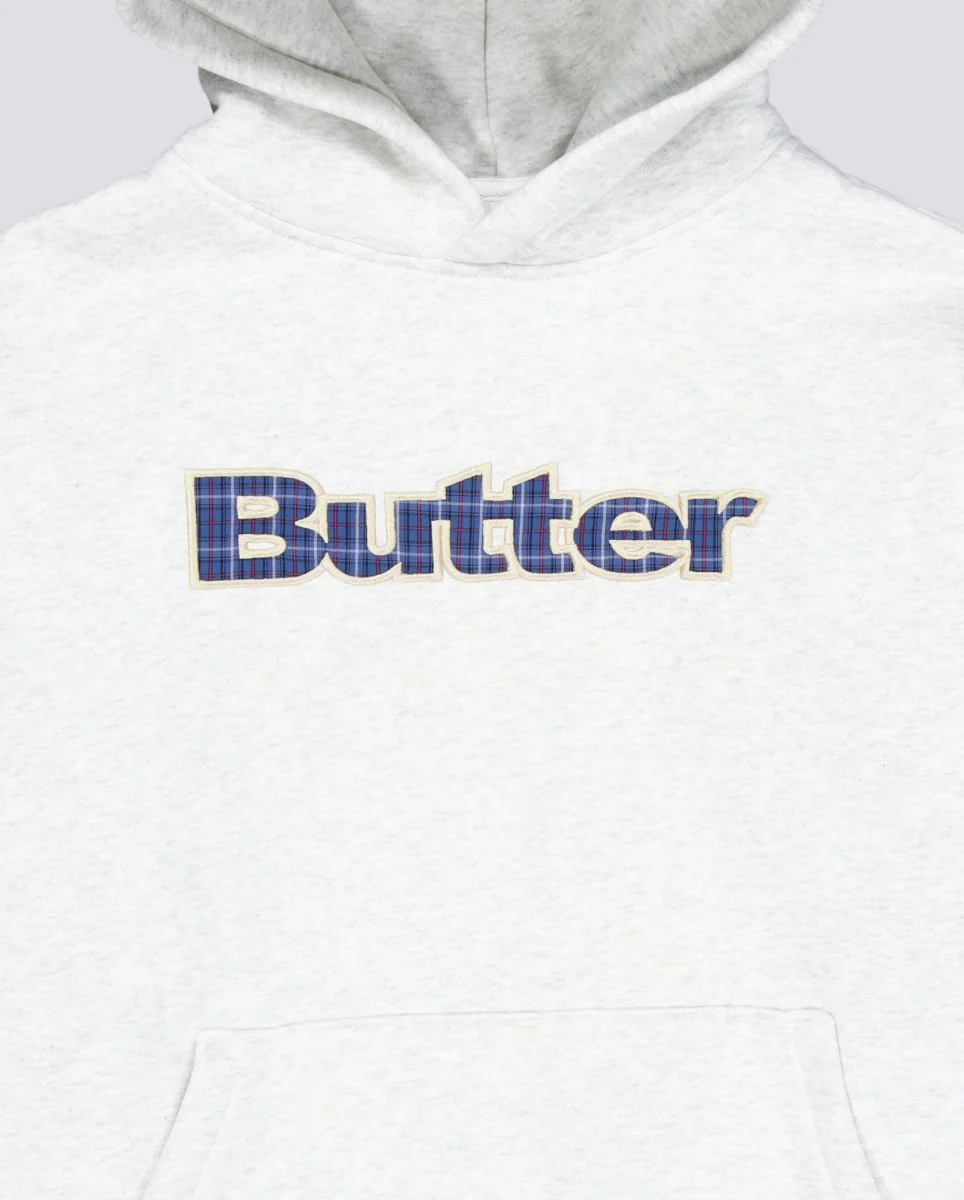 Sudadera Butter Goods Plaid Aplique Logo Gris Unisex - Image 4