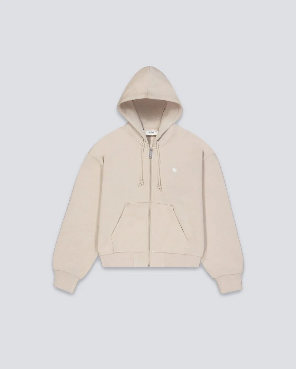 Sudadera Carhartt Wip Hooded Casey Con Cremallera Beige Mujer