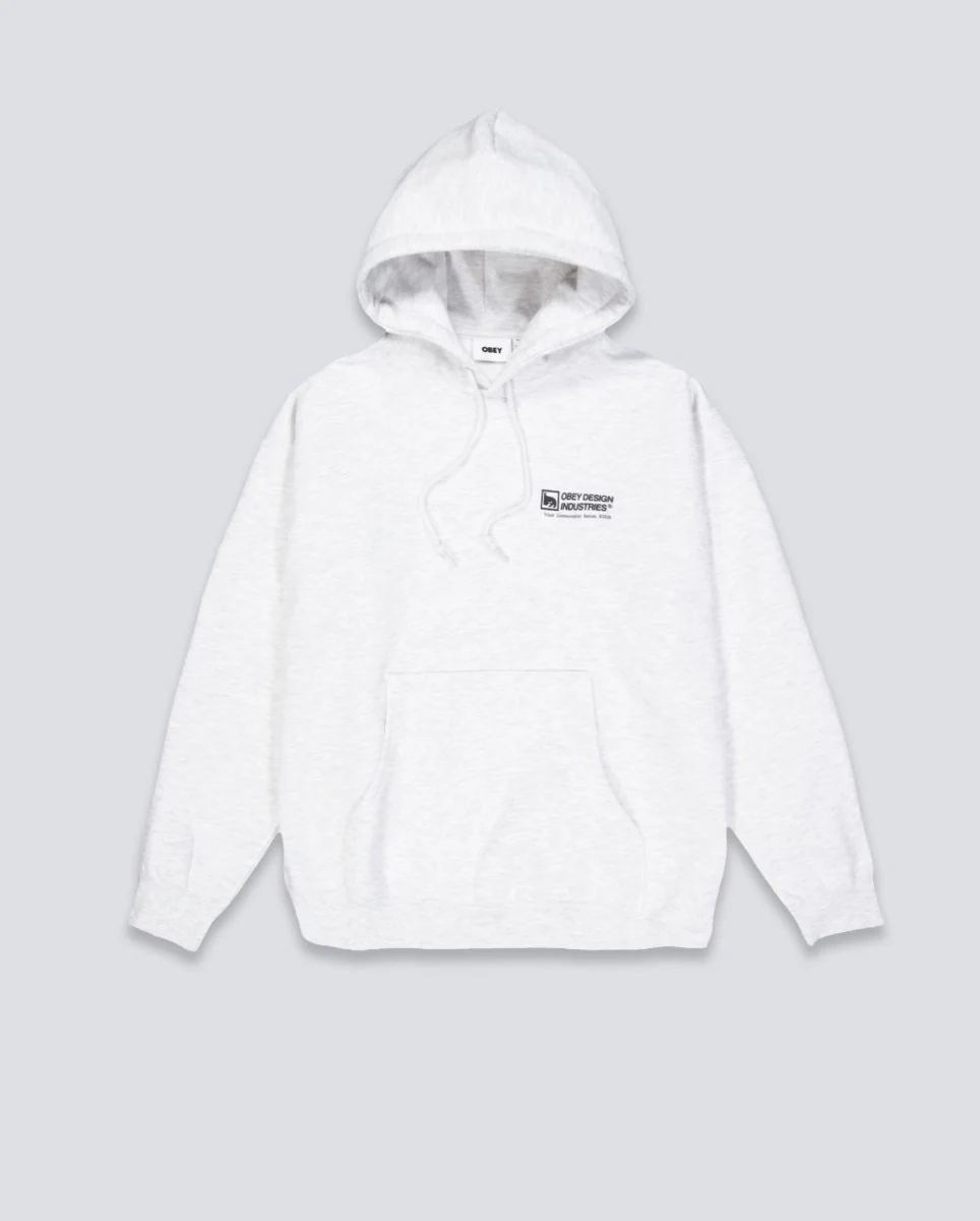 Sudadera con Capucha Obey Design Industries Gris Unisex