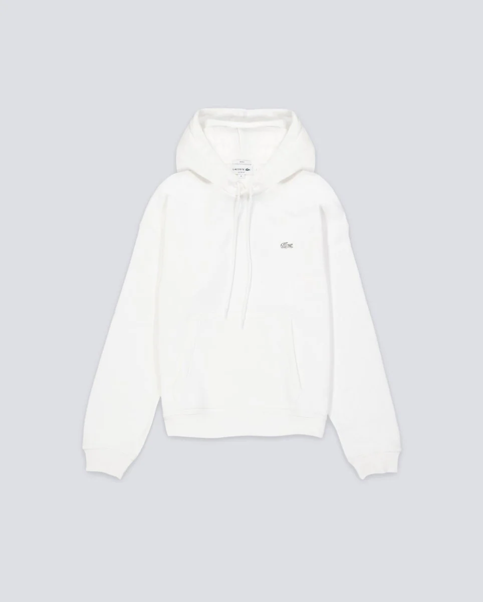 Sudadera Lacoste Con Capucha De Felpa Gruesa Blanco Unisex