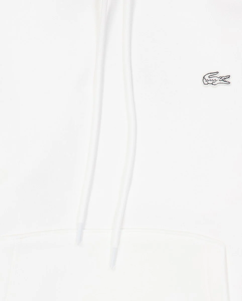 Sudadera Lacoste Con Capucha De Felpa Gruesa Blanco Unisex - Image 2