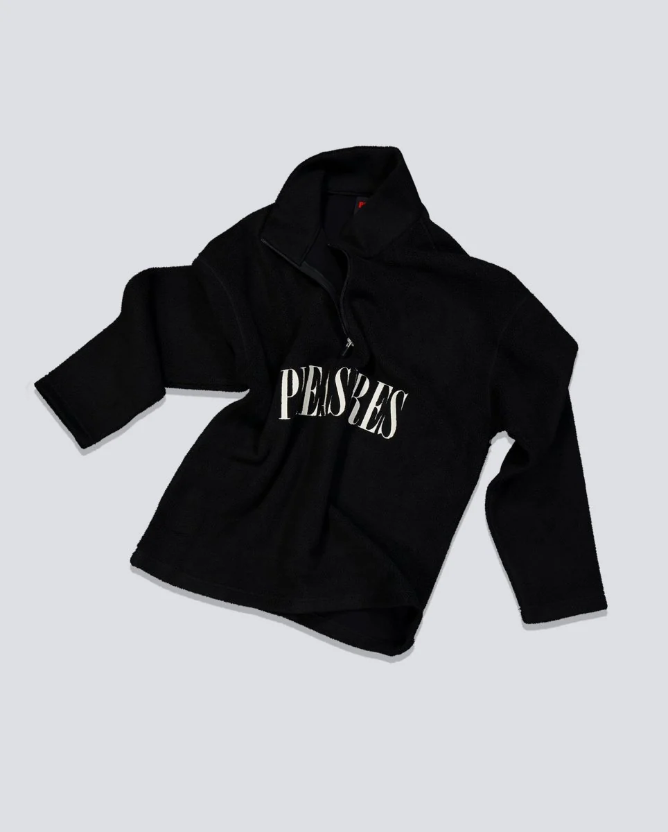 Sudadera Pleasures Onyx Half Zip Polar Fleece Negro Unisex - Image 4