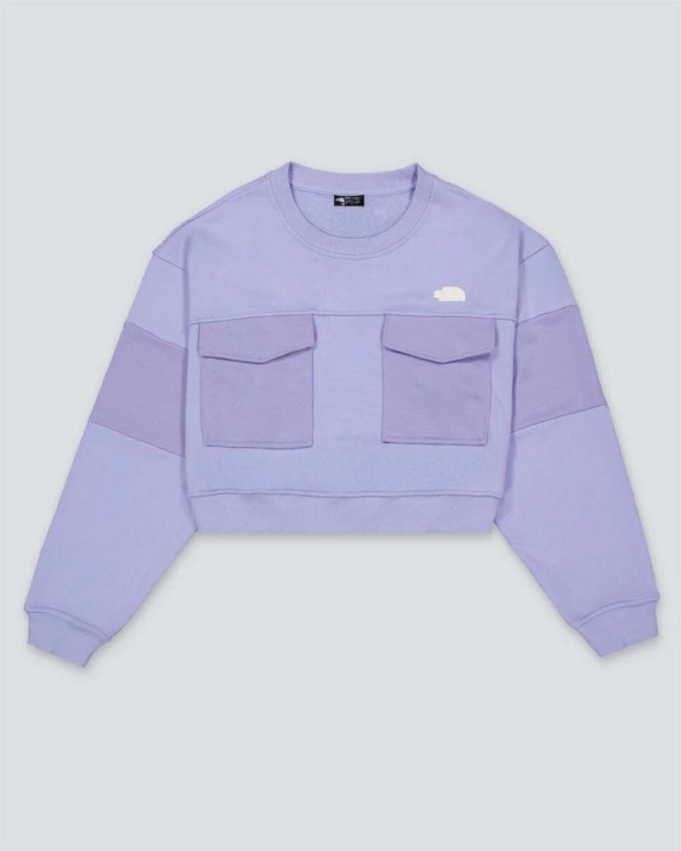 Sudadera The North Face Terry Oversized Cropped Lila Mujer