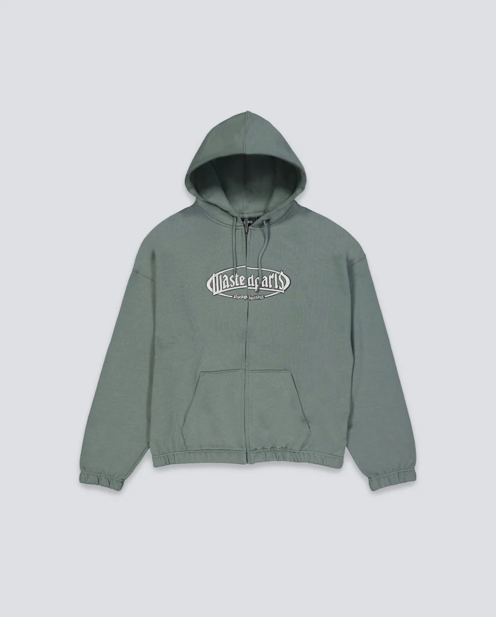 Sudadera Wasted Paris Yard Boxy Con Cremallera Verde Unisex