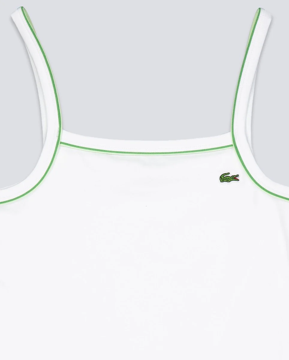 Top De Tirantes Lacoste Blanco y Verde Mujer - Image 4