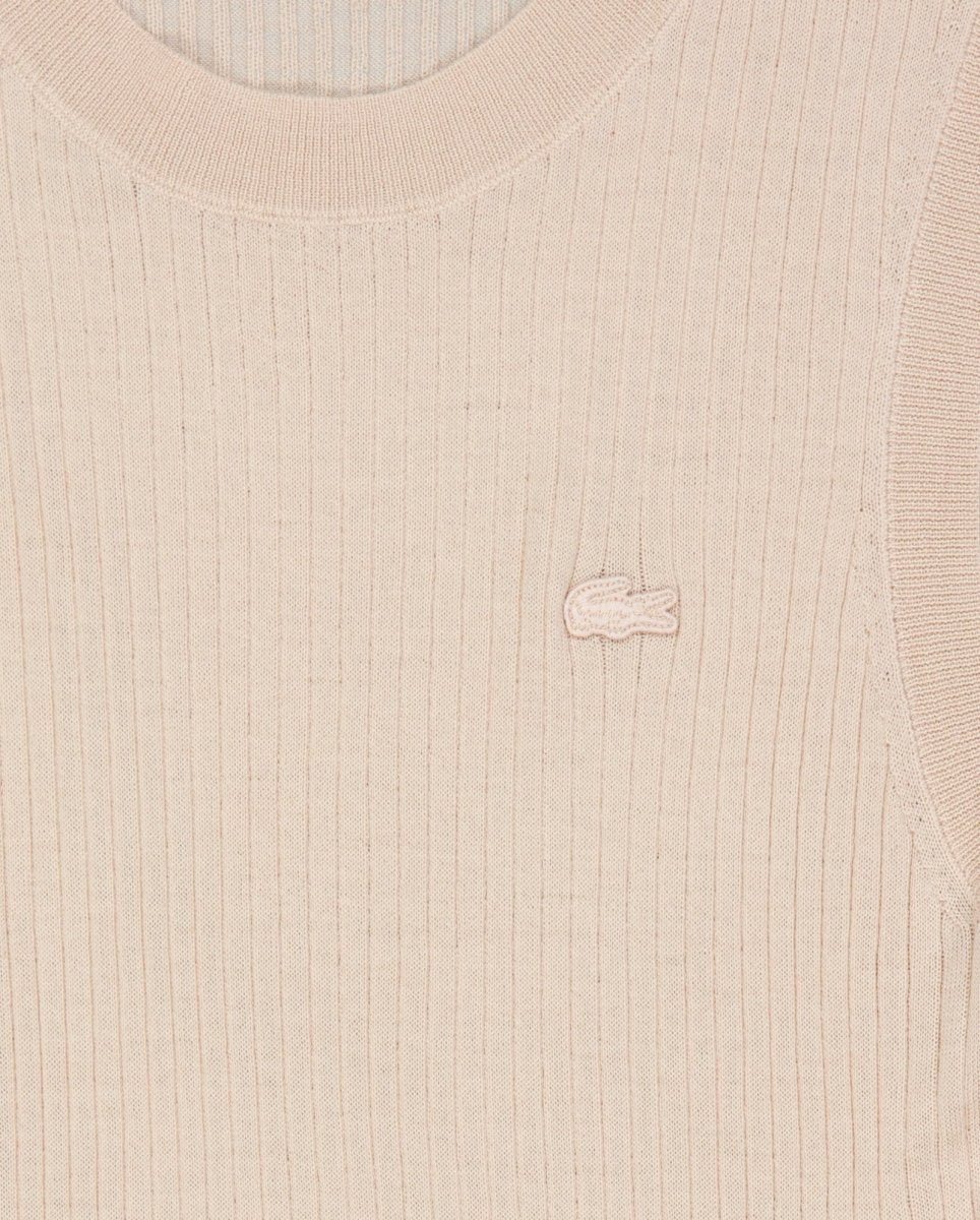 Top De Tirante Lacoste Canalé Beige Mujer - Image 4