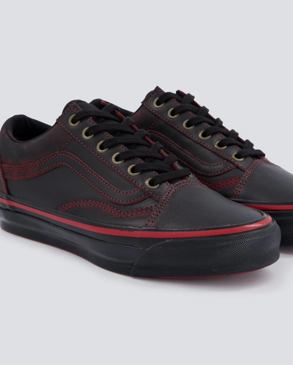 Vans Lx Old Skool Leather Negro Y Rojo Mujer - Image 2